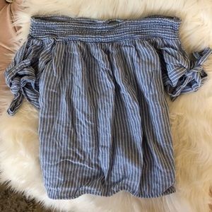 Stripe off the shoulder top